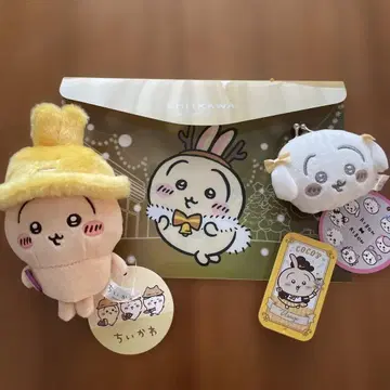 치이카와 (먼작귀) 토끼 세븐 고구마 리본 가마구치 플랫 파우치 코스 캔