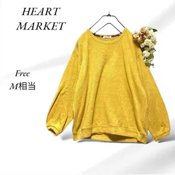 a776. 하트마켓/니트탑 [ F ] M 상당/겨자색/벌룬