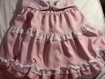 프릴 달린 핑크 플레어 스커트 유메텐보 양산형