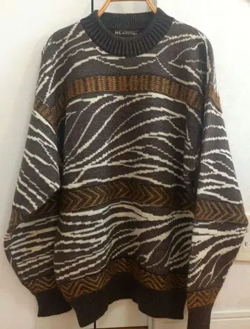 제브라 패턴 오버사이즈 니트