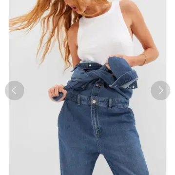 GAP 워시웰 테이퍼드 데님 점프수트 작업복