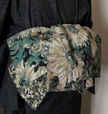 어른용 헤코 오비 고블랑 직조 그린 플라워