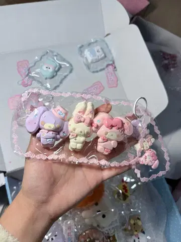 모자 꽁지 리본 토끼 6개 세트 스퀴즈