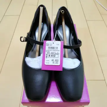 오피스 서포트 블랙 스트랩 힐 23.0cm 택 포함 미사용 새상품