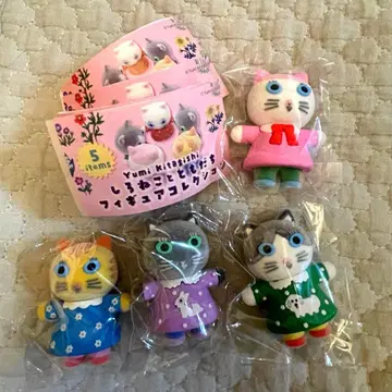 키타기시 유미 하얀 고양이와 친구들 피규어 4개 세트