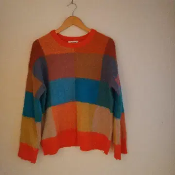 desigual. 멀티 컬러 블록 체크 니트