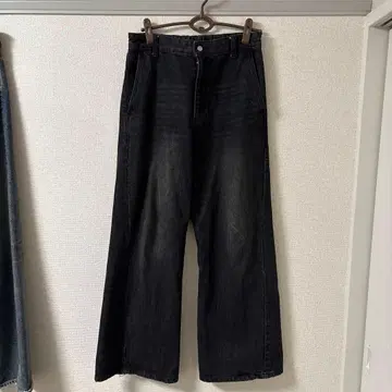 커브드 플레어 데님 슬랙스