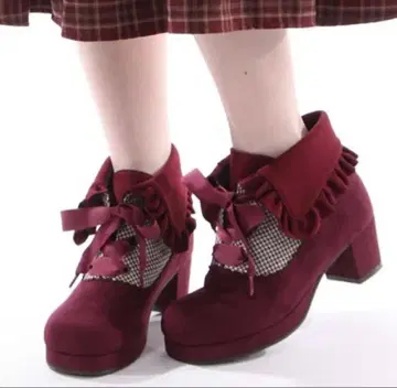 택 포함 미사용품 axes femme 옷깃 모양 접이식 부티