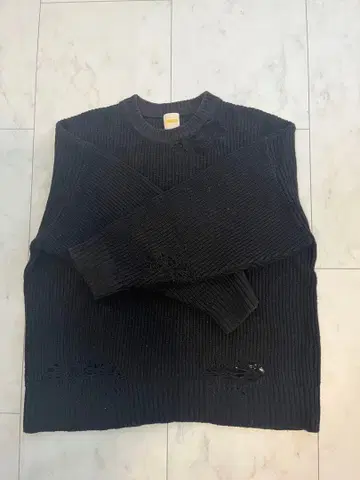 후즈후 갤러리 데미지 니트 블랙 블랙