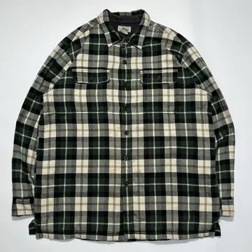 엘엘빈 플란넬 셔츠 셔츠 자켓 안감 플리스 L 그린 체크5347