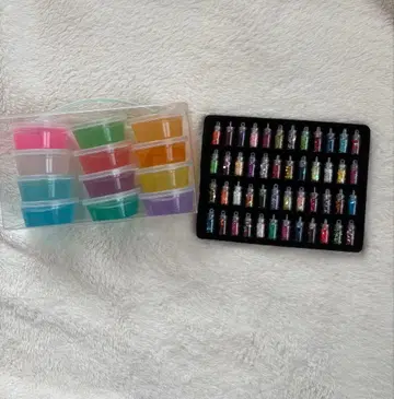 신비한 젤 라메 5색 작은 항아리 포함