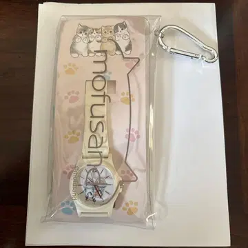 mofusand 고양이 디자인 손목시계 화이트