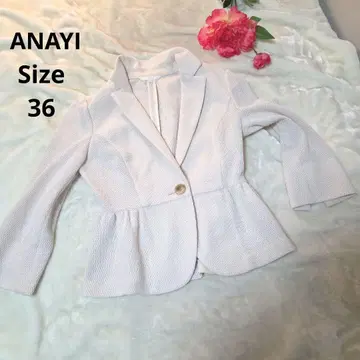 [ OSHARE ANAYI ] 아이보리 와플 원단 자켓 사이즈 36