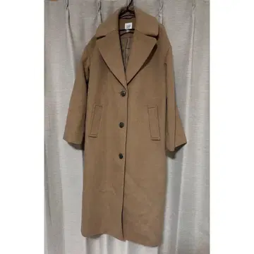 GAP 여성용 S 오버 사이즈 롱 울 블렌드 코트 카멜