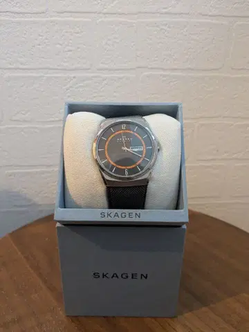 SKAGEN 아날로그 손목시계 블랙/오렌지