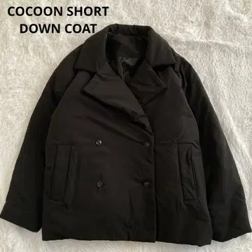 코쿤 숏 파이버 다운 코트 블랙