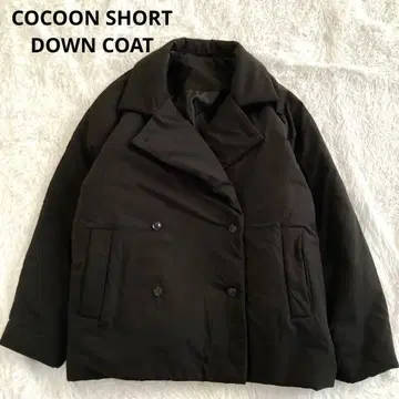 코쿤 숏 파이버 다운 코트 블랙