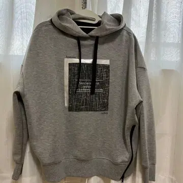 야마다야 유니크 프린트 그레이 후드티