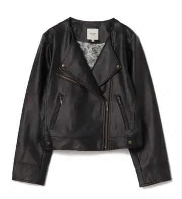 BEAMS HEART 페이크 레더 노카라 자켓