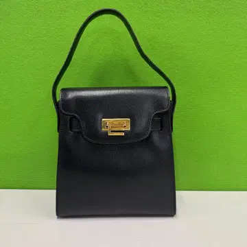 에트로 자립형 핸드백 사피아노 가죽 블랙 이탈리아제