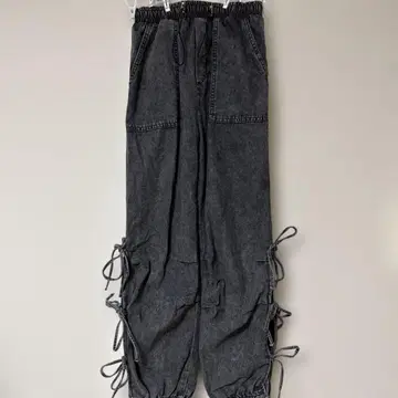 다크 그레이 사이드 드로우 스트링 워크 팬츠