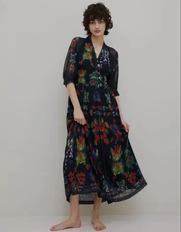 MEDI DECALCOMANIA CHIFFON DRESS