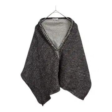 그레이 계열 니트 판초 케이프 코트 숄 머플러
