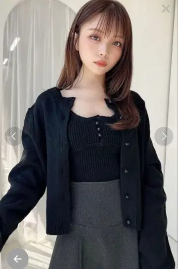 리젝시 크롭 니트 콤비 가디건