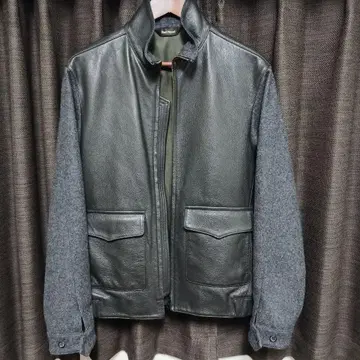 Paul Stuart 울 콤비 가죽 자켓