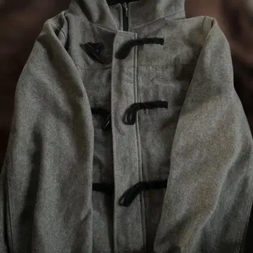 그레이 더플 코트 울 혼방