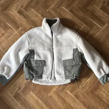 PAGEBOY 플리스 자켓 화이트/그레이