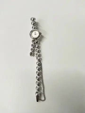 실버 비즈 쿼츠 손목시계 약 10cm