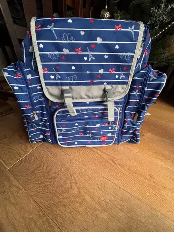 네이비 하트 리본 백팩 ELLE PETITE