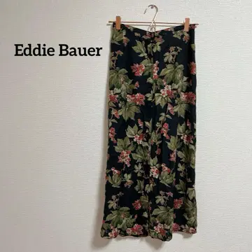 Eddie Bauer 롱 스커트 꽃무늬 멋진 블랙
