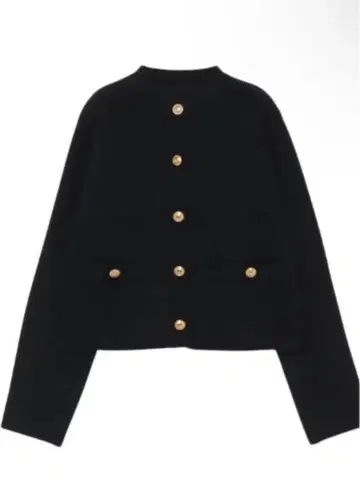 아뉴앙스 라쿤 블렌드 노카라 니트 자켓 블랙