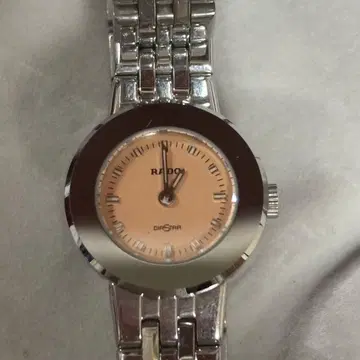 RADO 다이아스타 핑크 다이얼 실버 라운드