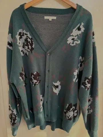 꽃무늬 패턴 니트 가디건 그린 계열 구제 의류