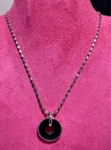 Mia fiore 925 실버 오닉스 펜던트 목걸이 이탈리아제