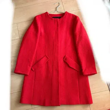 ZARA BASIC 빨간색 롱 코트 M 사이즈 가을/겨울 레드