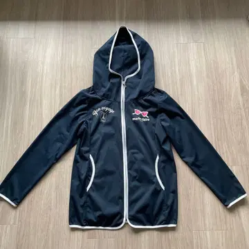 마리끌레르 후드 부착 자켓 네이비