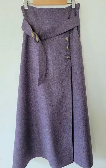 내추럴 뷰티 베이직 트위드 플레어 스커트 M 사이즈 퍼플