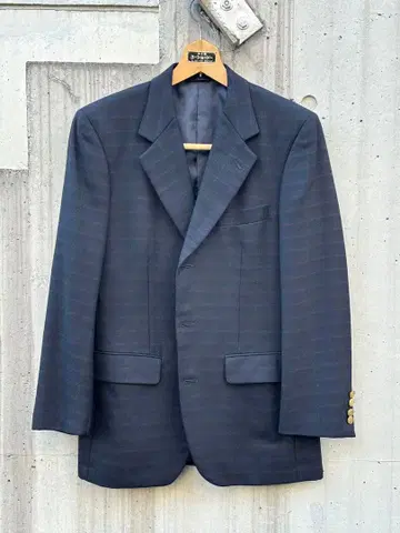 Mitsumine 체크 네이비 블레이저