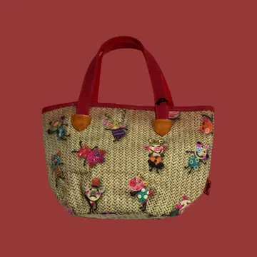 돼지 니트 프린트 토트백