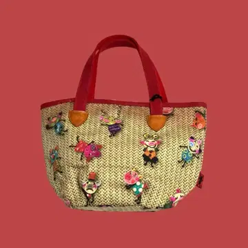 돼지 니트 프린트 토트백