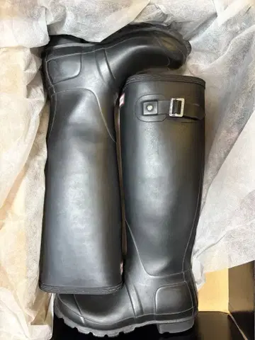 HUNTER 블랙 장화 버클 포함 UK3