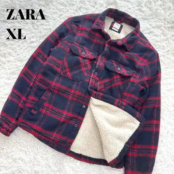 ZARA 보아 자켓 복슬복슬 체크 무늬 오버 사이즈 아메카지 방한
