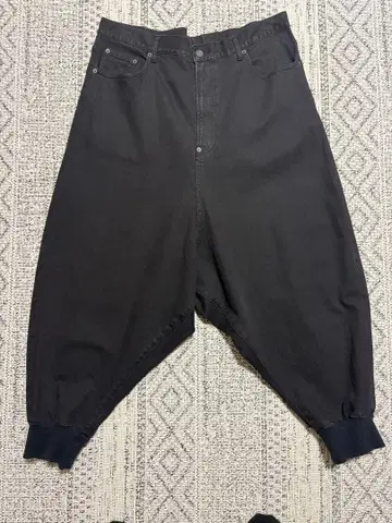 glamb Bayler 와이드 데님 사루엘 블랙