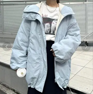 wcloset 더블 클로젯 리버서블 몬스터 코트 색스 블루