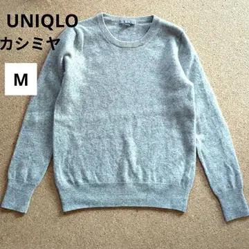 유니클로 캐시미어 크루넥 스웨터 그레이 니트 긴팔 U넥 둥근넥