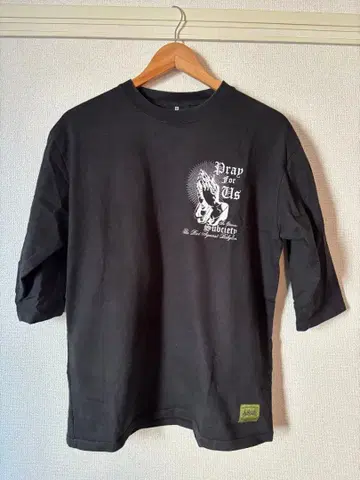 Subciety 블랙 7부 소매 티셔츠 L